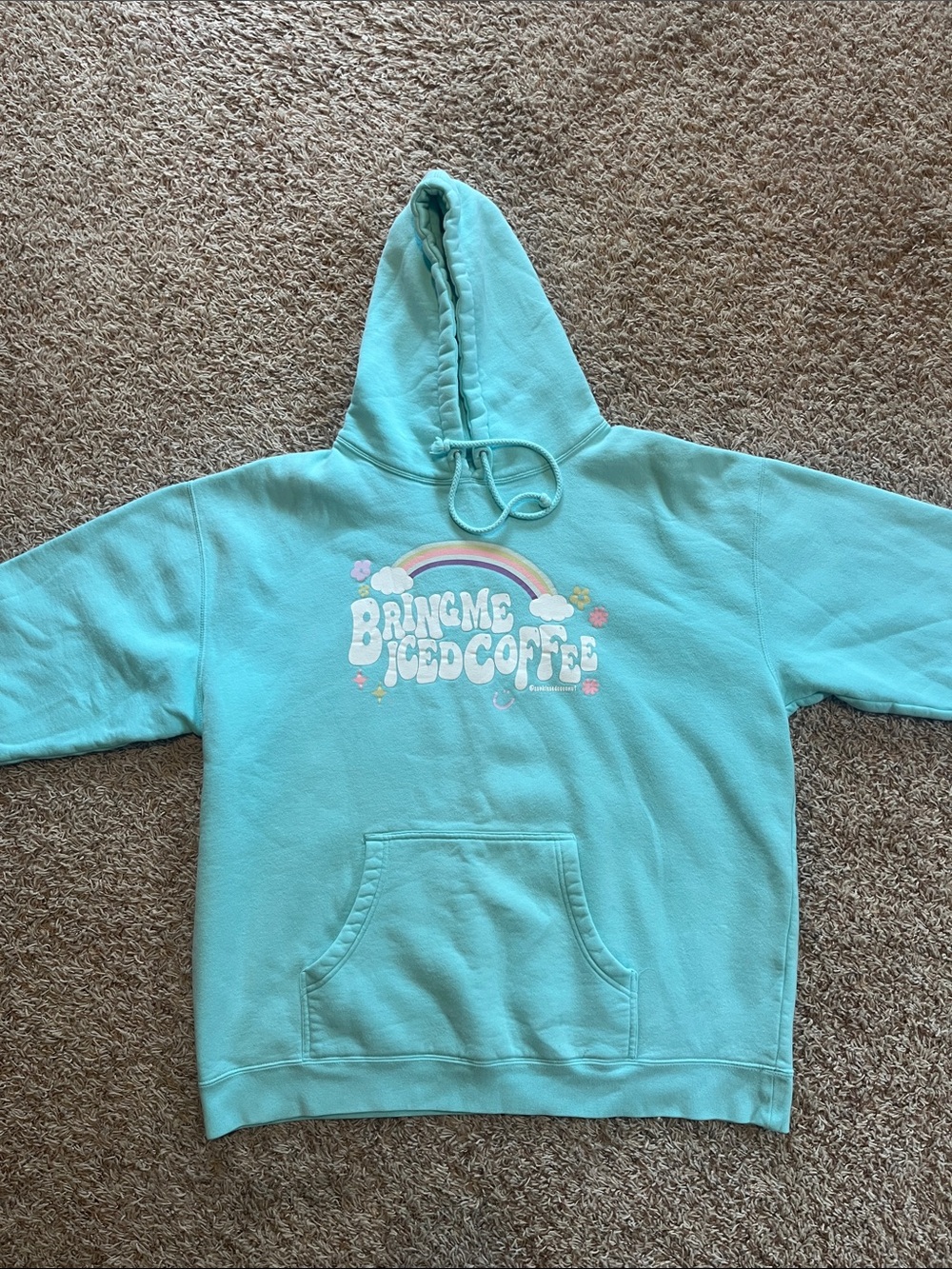 Sunkissed Coconut Bring Me Iced Coffee Teal Hoodie🩵